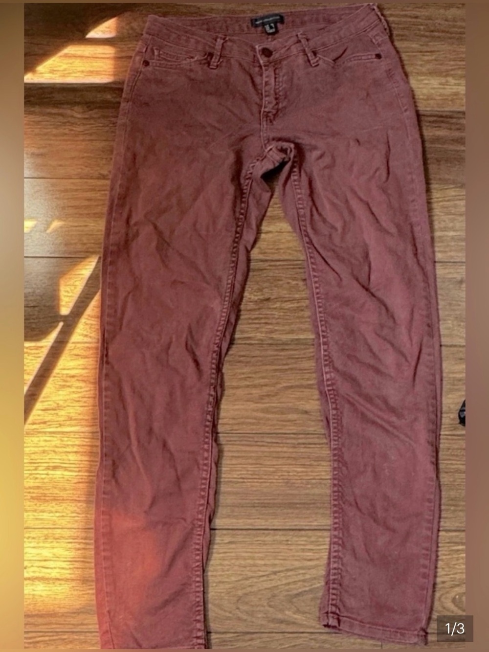 Mango Red/Brown Skinny Leg Jeans Size 8